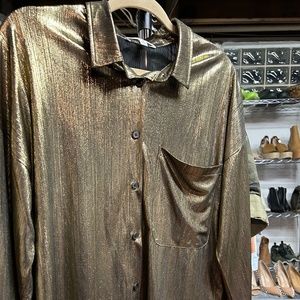 Metallic Button Up